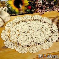 ราคา รูปไข่กลางลูกไม้ถักโครเชต์Handmade Placematตารางผ้ารองแบบดอลลี่Decor (3888902251)