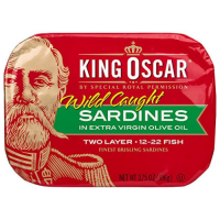ราคา คิงออสการ์ ปลาซาดีนในน้ำมันมะกอก 106 กรัม King Oscar Sardines in Extra Virgin Olive Oil 106g (9699222803)