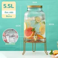 ราคา 3 5 5 5 ลิตร โหลแบบมีก๊อก แก้วจ่ายน้ำมีก็อก โถแก้วจ่ายน้ำ จ่ายน้ำหวาน น้ำผลไม้ เครื่องดื่ม ความจุสูง กระจกหนา (20527034786)