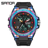 ราคา Sanda ผู้ชายกีฬานาฬิกาหรูแบรนด์ชั้นนำทหารนาฬิกา 739 ผู้ชาย LED ดิจิตอลควอตซ์จอแสดงผลแบบ dual กีฬานาฬิกากันน้ำผู้ชายว่ายน้ำนาฬิกาสำหรับผู้ชาย (9497022909)