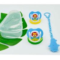 ราคา พร้อมส่ง จุกนมหลอก 3 ชิ้น จุกหลอกหัวกลม จุกหลอกหัวแบน สายโซ่คล้อง Babyville (16468843106)