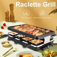 ราคา Raclette ตารางบาร์บีคิวไฟฟ้าเกาหลีบาร์บีคิวในร่มชีส Raclette สำหรับ 8 คนถอดออกได้ไม่ติดพื้นผิวควบคุมอุณหภูมิ amp เครื่องล้างจานปลอดภัย 1300W (18205105597)