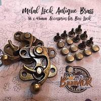 ราคา 1 Set ไกปืน ใหญ่ เกี่ยว ล็อค ขนาดใหญ่ ตัวล๊อคกระเป๋า ล็อคกล่อง ขนาดกลาง 36 มิล x 43 มิล จำนวน 1 ชุด Antique Brass 36 x 43 mm Metal Lock Metal Latches for Box Lock Metal (3782616941)