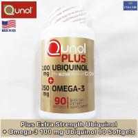 ราคา ยูบิควินอล โคเอนไซม์คิวเทน Plus Extra Strength Ubiquinol Omega 3 100 mg Ubiquinol 90 Softgels Qunol (6158184263)