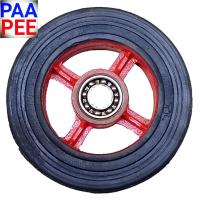 ราคา ล้อรถเข็น8นิ้ว ล้อยางแม็กเหล็ก8นิ้วรวม2ตลับลูกปืนรู1720มม อัดในล้อเสร็จราคาต่อหนึ่งล้อ ล้อยางดำ ล้อใช้กับรถเข็นสองล้อ ล้อแผงกั้นจราจร (11713457674)