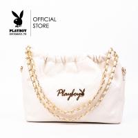 ราคา Playboy กระเป๋าสะพายข้างผู้หญิง รุ่น ST B234PB542 กระเป๋าทรงช้อปปิ้งหูรูด มี 2 สี สีดำและสีขาว (20671502860)