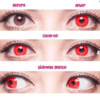 ราคา ส่งจากไทย คอนแทคเลนส์สีแดง Cosplay Crazy Lens Red เลนส์ตาผีสีแดง สำหรับใส่ปาร์ตี้วันฮาโรวีน (20537439679)