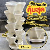 ราคา กระถางพลาสติกคอนโดยกชุด6ใบจานรอง1ล้อ1ชุดพร้อมส่ง (18810229615)
