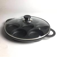 ราคา กระทะทำขนมบ้าบิ่น 7 หลุม พร้อมฝาปิด พายแสตนเลส และ แปรงซิลิโคน กระทะทำแพนเค้ก กระทะทำพิชซ่ามินิ กระทะทอดไข่ดาว (17439882600)
