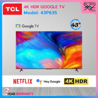 ราคา TCL 4K HDR GOOGLE TV 43 นิ้ว รุ่น 43P635 รับประกัน 3 ปี (16751612674)