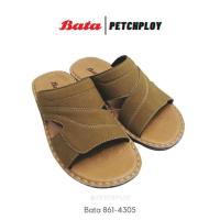 ราคา รุ่นขายดี Bata รุ่น 4305 6305 รองเท้าแตะผู้ชาย บาจา แบบสวม สีดำ น้ำตาล รุ่น 861 6305 861 4305 (715232805)