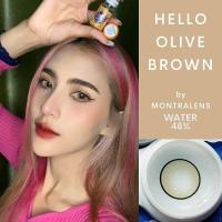 ราคา คอนแทคเลนส์ Hello Brown Olive brown Montra ขนาดบิ๊กอาย (18490513465)