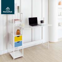 ราคา HomeHuk โต๊ะทำงาน พร้อมชั้นวางของ 4 ชั้น ลิ้นชัก 2 ช่อง โครงเหล็ก โต๊ะคอมพิวเตอร์ โต๊ะคอม โต๊ะวางของ โต๊ะเขียนหนังสือ โต๊ะไม้ โต๊ะอ่านหนังสือ โต๊ะคอมพิวเตอร์เกมมิ่ง โต๊ะเรียน โต๊ะวางคอม โต๊ะเรียนหนังส