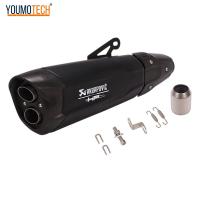 ราคา 550MM รถจักรยานยนต์ท่อไอเสียท่อท่อไอเสีย Escape Motoท่อไอเสียOriginal HP Akrapovic กระป๋องคาร์บอนไฟเบอร์สำหรับ TRK 502X Z400 CBR650F Forza350 Benelli BJ600 KYMCO AK550 SUZUK GSXR600 GSX R750 ZXr (1509