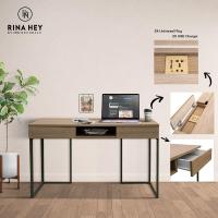 Rina Hey โต๊ะทำงานพร้อมที่ชาร์จ USB+ปลั๊กไฟ รุ่น WISE/120