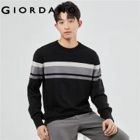 ราคา GIORDANO Men Sweaters Contrast Color 100 Cotton Warm Sweaters 12 Stitch Knitting Crewneck Fashion Casual Sweaters 13053601 (20004423643)