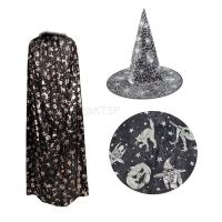 ราคา ผ้าคลุม เสื้อคลุมแม่มด เสื้อคลุม ผ้าคลุมฮาโลวีน หมวกแม่มด หมวก ของตกแต่ง ฮาโลวีน ผ้าคคลุมมีปก พ่อมด แม่มด Halloween (16435999196)