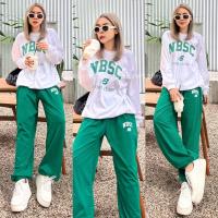 ราคา เซทเสื้อแขนยาว ทรง oversize สไตล์ sweater มาพร้อมกับกางเกงขายาว จั้มปลายขา ชุดเซต ชุดเซ็ท Yunaka (20363495201)