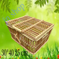 ราคา ตระกร้า ตระกร้าหวาย ตระกร้าหวายใบใหญ่ ทรงสี่เหลี่ยมใบใหญ่ ตระกร้ามีฝาปิด งานทำมือ แข็งแรง ทนทาน (10280420628)