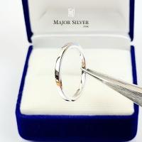 ราคา แหวนสี่เหลี่ยม 2 มิล เนื้อตัน แหวนเงินแท้ 92 5 แหวนแฟชั่น เรียบๆ สไตล์อินเทรน แหวนเงินแท้ 100 Major Silver (20132196043)