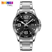 ราคา SKMEI 9278 Men Quartz Watch Luruxy นาฬิกาข้อมือแฟชั่นเรียบง่ายสายสแตนเลส30M Waterproof (15860762413)