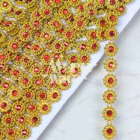 ราคา สังวาลย์ สังวาลย์เพชร แบ่งขาย 1 หลา สังวาล ทับทิมประดับ ติดเพชร เพชรเส้น พลอยเส้น พลอยเทียม ทับทิมคละสี DIY (20198878715)