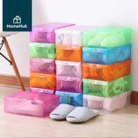 ราคา HomeHuk กล่องรองเท้า กล่องใส่รองเท้า พลาสติกแบบอ่อน พับได้ ฝาเปิดบน 28x18x9 8 cm ใส่ได้ถึง size 42 วางซ้อนได้ กล่องรองเท้าแบบพับเก็บได้ กล่องเก็บรองเท้า กล่องพลาสติกมีฝา กล่องใสรองเท้า Soft Plastic Sh