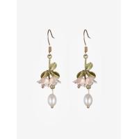 ราคา Cider Cider Flower Decor Faux Pearl Drop Earrings ต่างหูไข่มุกปลอมประดับดอกไม้ไซเดอร์ (20279109122)