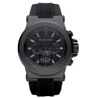 ราคา ORIGINAL Michael Kors MK8445 45mm Dylan Gold Tone Black Silicon Mens Watch (20029348677)