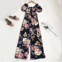 ราคา ชุดจั๊มสูทแฟชั่นเกาหลี เอวสม็อคน่ารัก จั๊มแขนขายาว สวยมากๆ (14846423765)