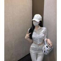 ราคา เสื้อโปโลคอปกแขนยาวผู้หญิงเสื้อคาร์ดิแกนฤดูร้อนเอวสูงเสื้อเอวลอยโชว์สะดือ (17961251692)