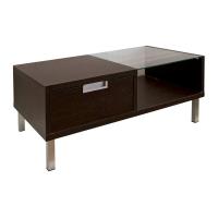 ราคา SB Design Square KONCEPT FURNITURE โต๊ะกลางไม้ท๊อปกระจก รุ่น Wish สีไม้เข้ม 80x45 5x33 ซม (4913672792)