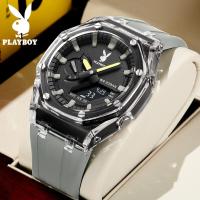 ราคา playboy official นาฬิกา ผู้ชาย กีฬา กัน น้ำ ทางการ watch โครโนกราฟนาฬิกา ข้อมือ ผู้ชาย2023 ของแถม แว่นกันแดด (19870824552)