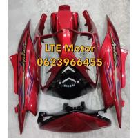 ราคา ชุดสี เฟรม mio 2 ตา มีโอ 2 ตา yamaha MIo mx115 รุ่นปี 2009 2011 ครบชุด 5 ชิ้น สีแดงแก้วตัดหน้าดำลายมีโอ (5491134502)