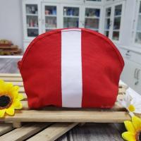 ราคา กระเป๋า clarins สีแดงสลับขาว สีสันสดใส ใบเล็ก (19632752336)