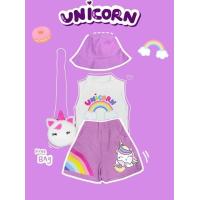 ราคา เสื้อผ้าแฟชั่นเด็กผู้หญิง ลายยูนิคอนสายรุ้ง เซตนี้ได้ 4 ชิ้น (20287218863)
