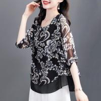 ราคา เสื้อชีฟองผู้หญิงสไตล์แห่งชาติ Bouse ใหม่พิมพ์บนแฟชั่นเลดี้ลำลองหลวมเสื้อวินเทจ (16437488422)