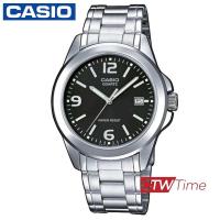 ราคา Casio Standard นาฬิกาข้อมือผู้ชาย สายสแตนเลส รุ่น MTP 1215A 1ADF หน้าดำตัวเลข ขีด (2426444690)