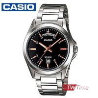 ราคา Casio Standard นาฬิกาข้อมือผู้ชาย สายสแตนเลส รุ่น MTP 1370D 1A2VDF หน้าดำขีดโรสโกลด์ (451325)