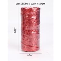 ราคา เชือกดิ้น ดิ้นสี เชือกห้อยป้ายแท็ก 1 5มิล เชือกทอง แดง เงิน เชือกเส้นเงา 100เมตร (17416309524)