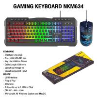 ราคา คีบอร์ดมีไฟ เมาส์มีไฟ NUBWO NKM 634 Keyboard Mouse Combo คีย์บอร์ด (20045551544)