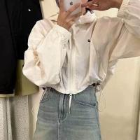 ราคา พร้อมส่ง เสื้อแจ็คเก็ต เสื้อคลุมผ้าร่ม ครอป ฮู้ดแขนยาว กันแดด กันลม แฟชั่นผู้หญิง ใส่สบาย ฟรีไซส์ อก40 (20052665068)