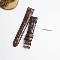 ราคา สายนาฬิกาหนังจระเข้แท้ Genuine leather crocodile งานไทย งานแฮดเมด ไซร์ 22 MM รับประกันสินค้า ไม่แท้ยินดีคืนเงิน แถมตัวสบริงสาย (9859679422)