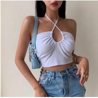 ราคา TC014 เสื้อครอป เสื้อครอปผูกคอ เสื้อไหมพรม เปิดหลัง (12455845072)