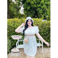 ราคา เดรสสั้นผ้าลูกไม้ลายดอกแต่งแขนระบายชุดสีขาวเดรสสาวอวบออกงานบวชงานแต่ง ไม่มีหมวก (20213703188)