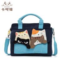 ราคา ภาพประกอบจากญี่ปุ่น Kine กระเป๋าสะพายข้างสะพายไหล่แบบถืออเนกประสงค์ผ้าใบสำหรับผู้หญิงแฟชั่นผ้าต่องานแฮนด์เมดลายแมวซ้อนกันสำหรับคุณแม่ (19225844368)