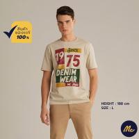 ราคา Mc JEANS เสื้อยืดแขนสั้นผู้ชาย คอกลม สีครีม MTSZA39 (18676315981)