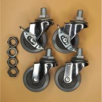 ราคา POSC 1 ชุด 4 ล้อ ลูกล้อยางPU ขนาด 2 นิ้ว เกลียวละเอียดขนาด 4 หุน ล้อหมุนได้รอบ 360 องศา มีเบรค 2ล้อ และไม่มีเบรค 2 ล้อ งานชุบซิงค์ (388704733)