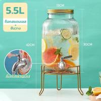 ราคา 3 5 5 5 ลิตร โหลแบบมีก๊อก แก้วจ่ายน้ำมีก็อก โถแก้วจ่ายน้ำ จ่ายน้ำหวาน น้ำผลไม้ เครื่องดื่ม ความจุสูง กระจกหนา (20682673364)