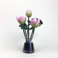 ราคา แจกันดอกบัวประดิษฐ์ ดอกบัวปลอมพร้อมแจกัน ดอกบัวประดิษฐ์บูชาพระ (16578717106)